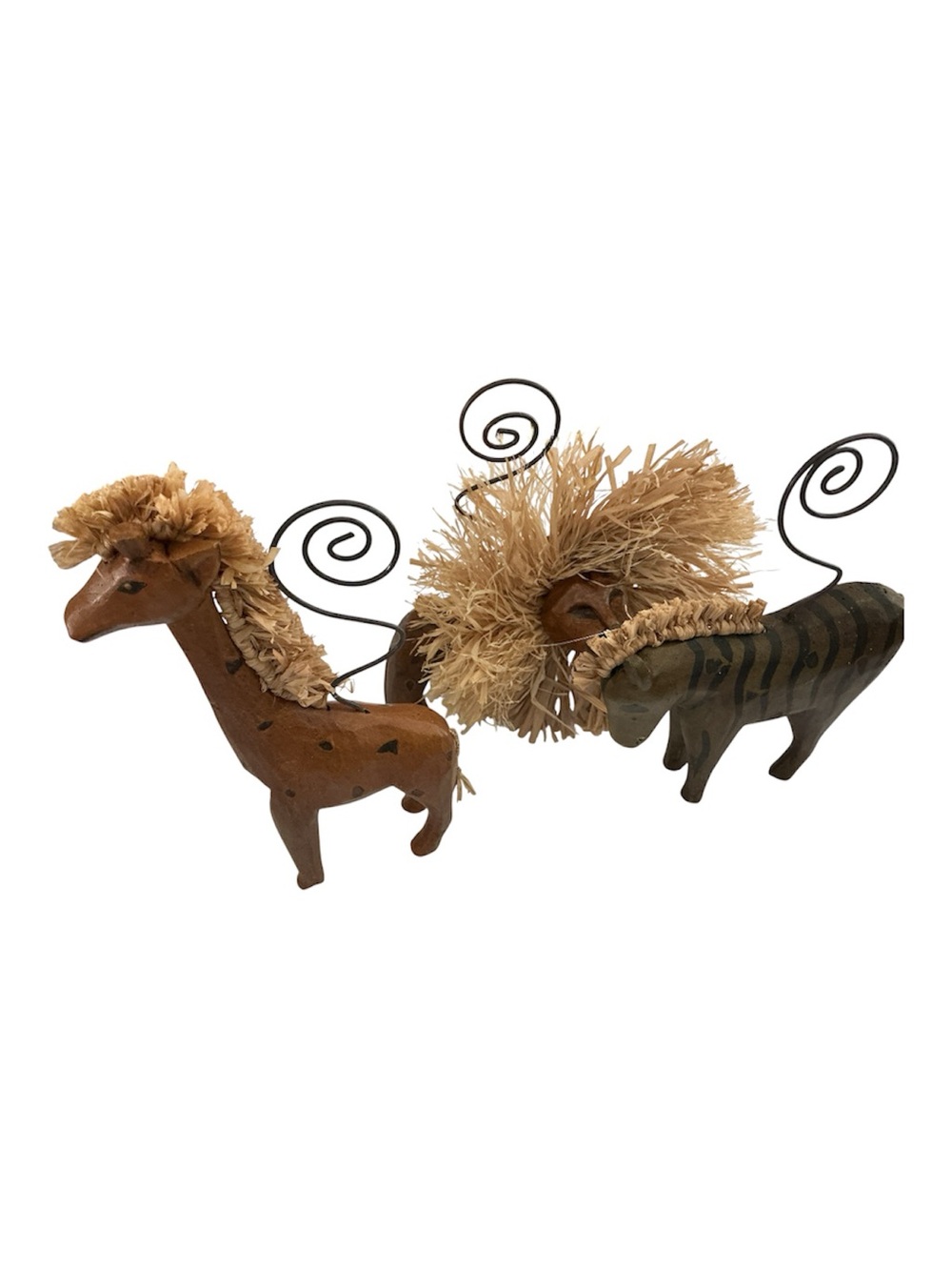 Pier 1 Set of 3 Safari Animal Photo Holders in Brown, Tan, Black